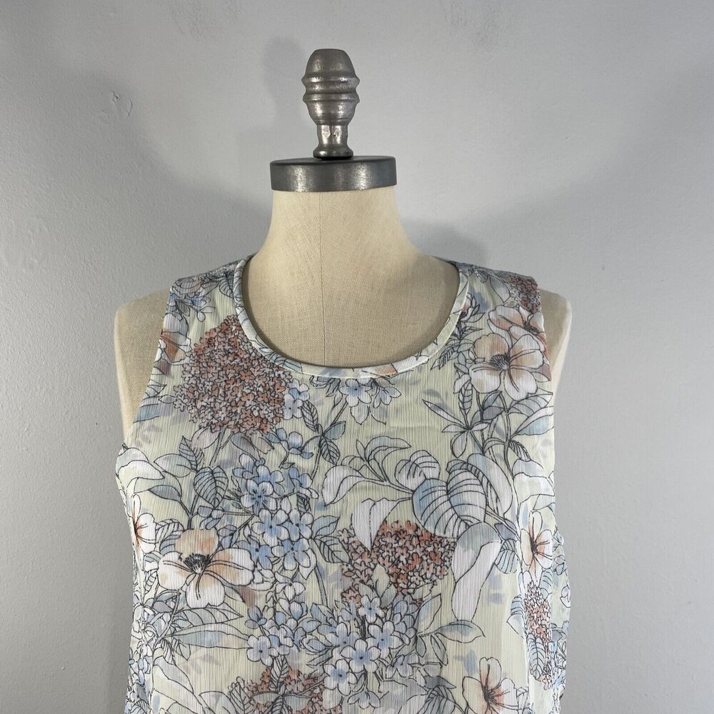 Tommy Hilfiger Women’s 10 Trapeze Sundress Dress Floral Print Sleeveless Keyhole - Picture 2 of 12